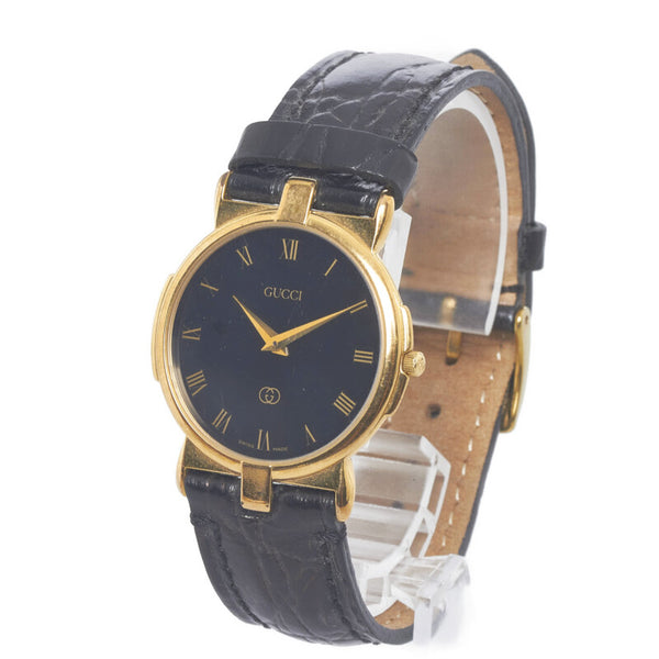 グッチ ベルト（社外品） 腕時計 3400F クオーツ ブラック文字盤 ステンレススチール レディース GUCCI 【中古】