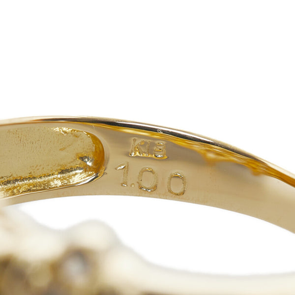 K18YG イエローゴールド ダイヤ1.00ct リング 指輪 レディース 13号 【中古】