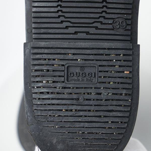 グッチ グッチシマ レインブーツ ブラック ラバー レディース GUCCI 【中古】