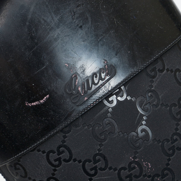 グッチ グッチシマ レインブーツ ブラック ラバー レディース GUCCI 【中古】