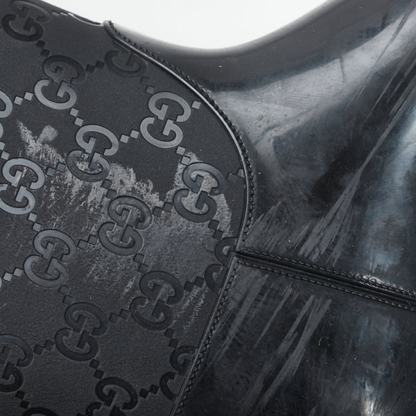 グッチ グッチシマ レインブーツ ブラック ラバー レディース GUCCI 【中古】