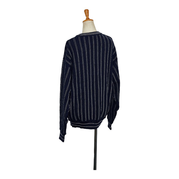 ディオール ヴィンテージ ストライプ セーター ニット サイズ:M ネイビー ウール メンズ Dior 【中古】