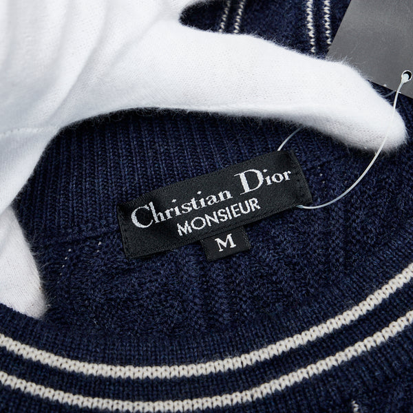 ディオール ヴィンテージ ストライプ セーター ニット サイズ:M ネイビー ウール メンズ Dior 【中古】
