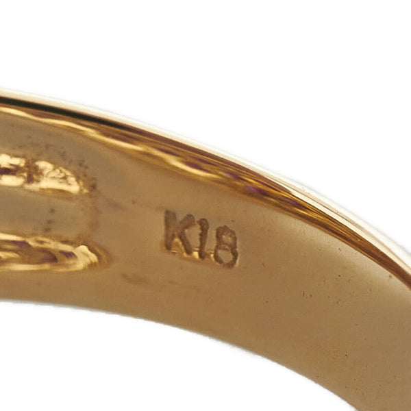 K18YG イエローゴールド ルビー0.77ct ダイヤ0.07ct リング 指輪 レディース 13号 【中古】