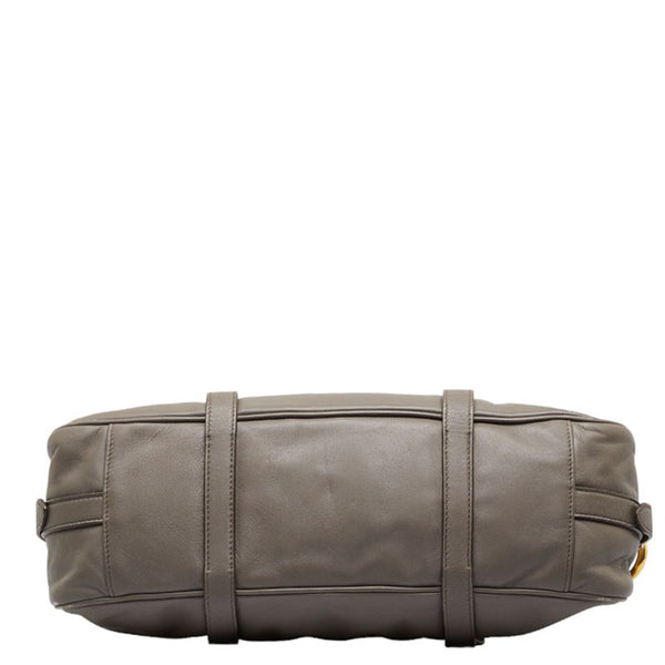 プラダ ハンドバッグ ショルダーバッグ 2WAY BN1904 グレージュ ゴールド レザー レディース PRADA 【中古】