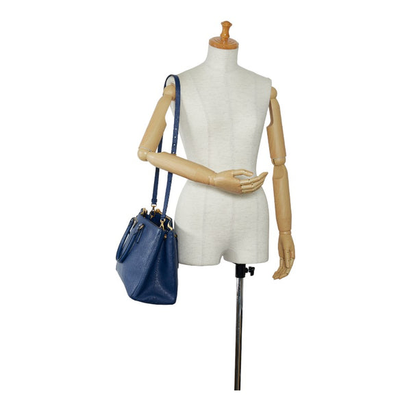 プラダ ガレリア サフィアーノ ハンドバッグ ショルダーバッグ 2WAY BN2274 ネイビー レザー レディース PRADA 【中古】