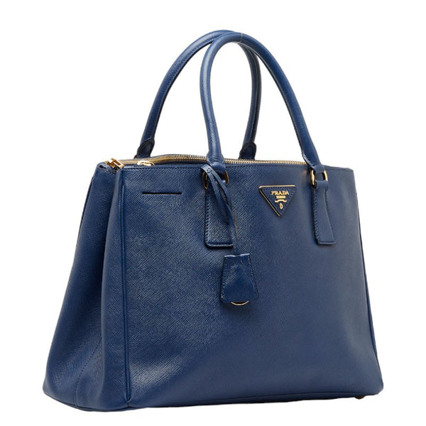 プラダ ガレリア サフィアーノ ハンドバッグ ショルダーバッグ 2WAY BN2274 ネイビー レザー レディース PRADA 【中古】