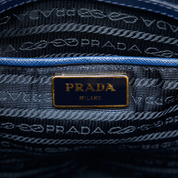 プラダ ガレリア サフィアーノ ハンドバッグ ショルダーバッグ 2WAY BN2274 ネイビー レザー レディース PRADA 【中古】