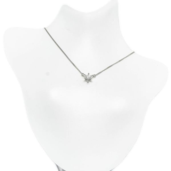 Pt850 プラチナ ダイヤ0.29ct ネックレス レディース 【中古】