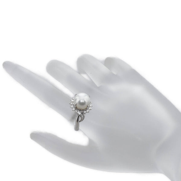 Pt900 プラチナ パール10.7mm ダイヤ0.58ct リング 指輪 レディース 16号 【中古】