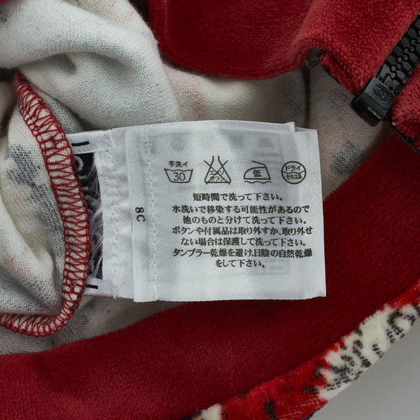 シャネル スポーツライン ココマーク ベロア ジップアップ カーディガン P35854V25846 レッド マルチカラー コットン ナイロン レディース CHANEL 【中古】