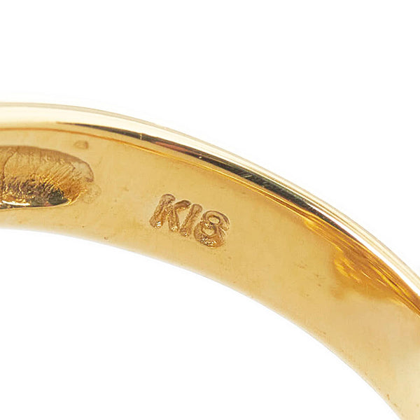 K18YG イエローゴールド ダイヤ1.00ct フラワー リング 指輪 レディース 12号 【中古】