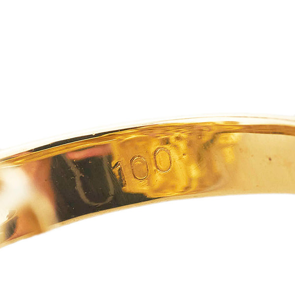 K18YG イエローゴールド ダイヤ1.00ct フラワー リング 指輪 レディース 12号 【中古】