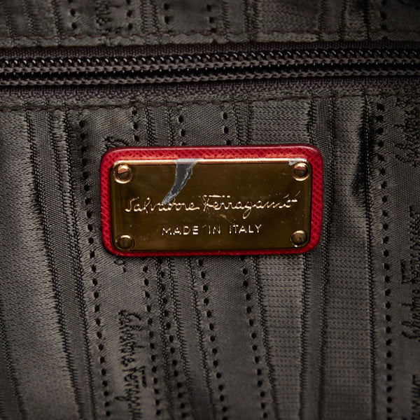 サルヴァトーレフェラガモ ガンチーニ ハンドバッグ レッド レザー レディース Salvatore Ferragamo 【中古】