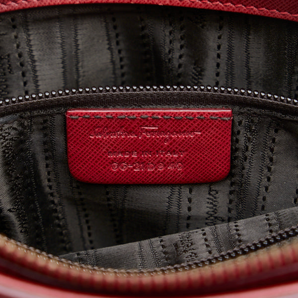 サルヴァトーレフェラガモ ガンチーニ ハンドバッグ レッド レザー レディース Salvatore Ferragamo 【中古】