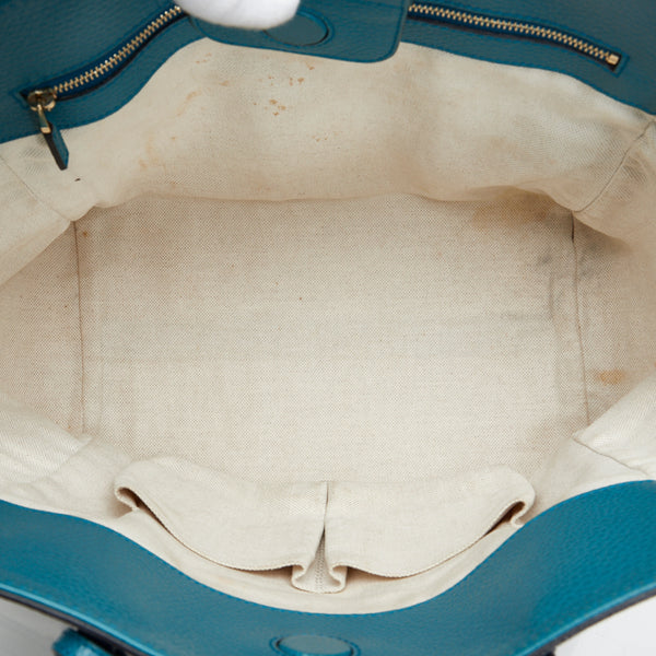 グッチ スウィング ハンドバッグ トートバッグ 354408 ブルー レザー レディース GUCCI 【中古】