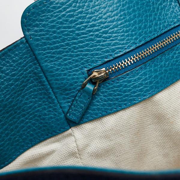 グッチ スウィング ハンドバッグ トートバッグ 354408 ブルー レザー レディース GUCCI 【中古】