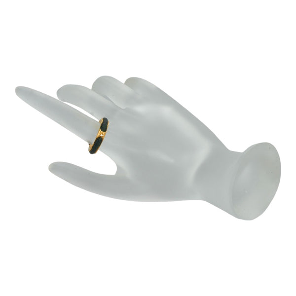 エルメス ヴィンテージ コンビ リング 指輪 ゴールド グリーン メッキ レザー レディース HERMES 【中古】