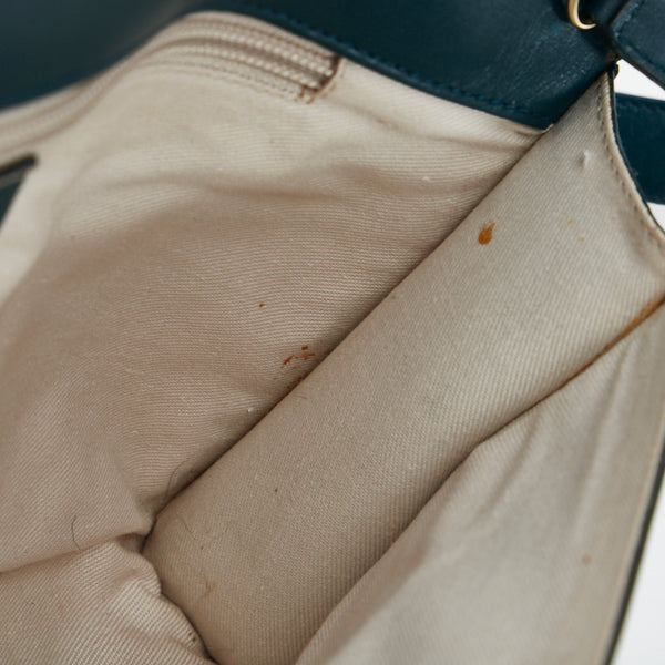 サルヴァトーレフェラガモ ガンチーニ ハンドバッグ ワンショルダーバッグ クラッチバッグ AQ-21 4408 グリーン レザー レディース Salvatore Ferragamo 【中古】