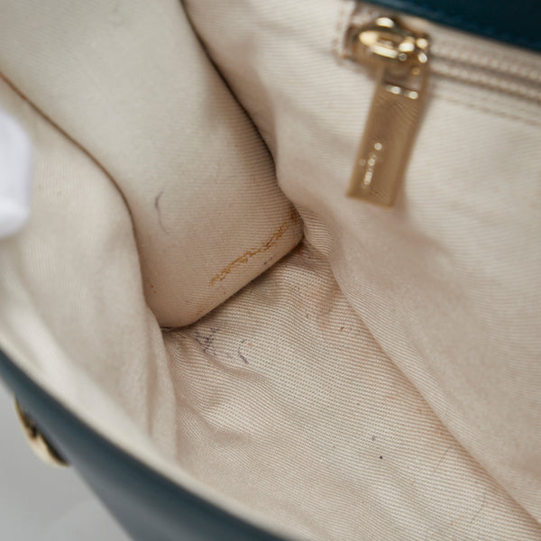 サルヴァトーレフェラガモ ガンチーニ ハンドバッグ ワンショルダーバッグ クラッチバッグ AQ-21 4408 グリーン レザー レディース Salvatore Ferragamo 【中古】