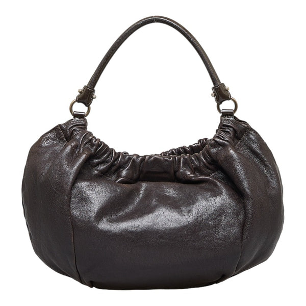 サルヴァトーレフェラガモ ヴァラリボン ハンドバッグ AB-21 C786 ブラウン レザー レディース Salvatore Ferragamo 【中古】