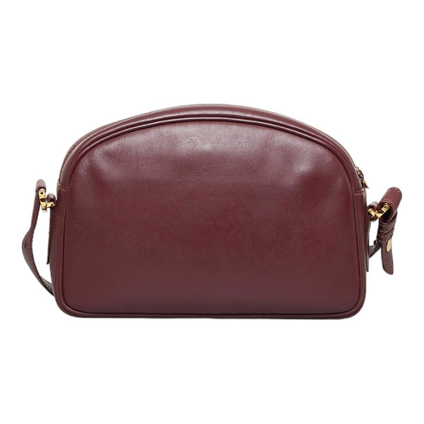 カルティエ マストライン 斜め掛け ショルダーバッグ ワインレッド レザー レディース CARTIER 【中古】