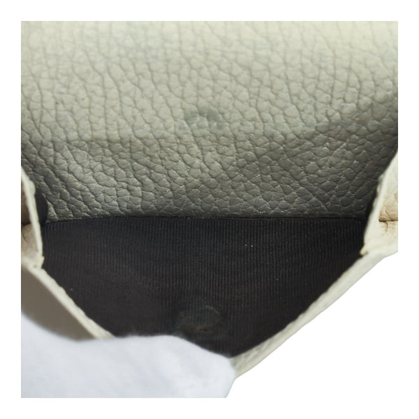 グッチ プチ GGマーモント 三つ折り財布 コンパクトウォレット 523277 ホワイト ゴールド レザー レディース GUCCI 【中古】