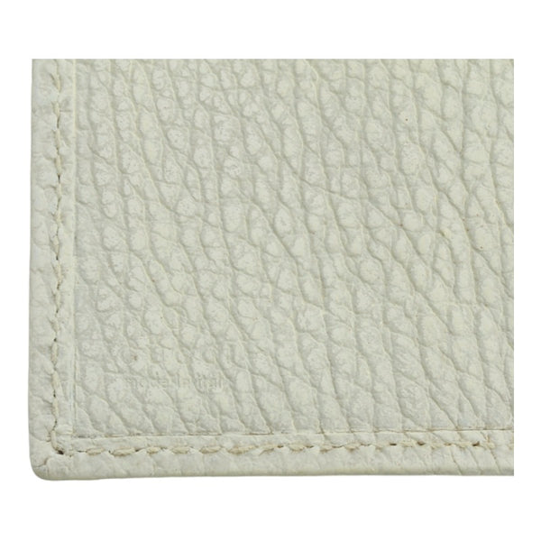 グッチ プチ GGマーモント 三つ折り財布 コンパクトウォレット 523277 ホワイト ゴールド レザー レディース GUCCI 【中古】