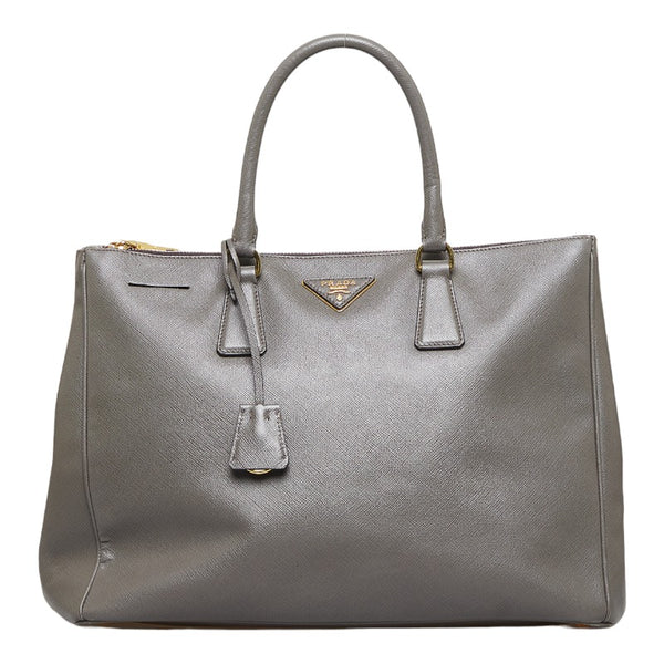 プラダ サフィアーノ  ガレリア ハンドバッグ ショルダーバッグ BN1786 グレージュ ゴールド レザー レディース PRADA 【中古】