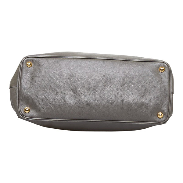 プラダ サフィアーノ  ガレリア ハンドバッグ ショルダーバッグ BN1786 グレージュ ゴールド レザー レディース PRADA 【中古】