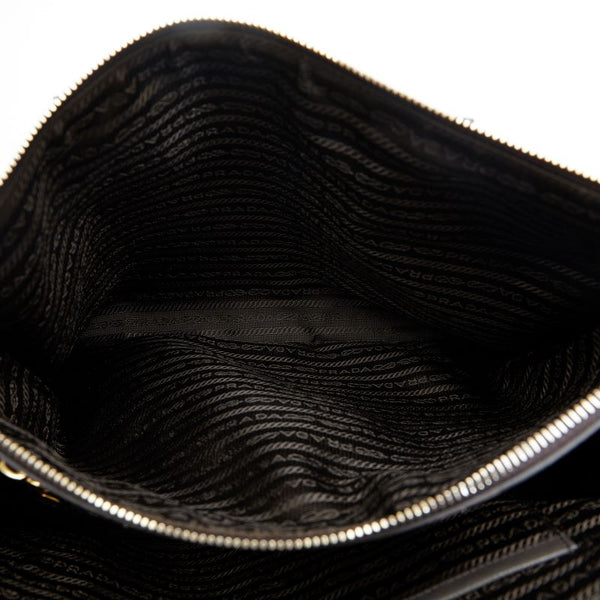 プラダ サフィアーノ  ガレリア ハンドバッグ ショルダーバッグ BN1786 グレージュ ゴールド レザー レディース PRADA 【中古】