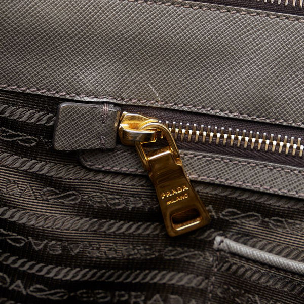 プラダ サフィアーノ  ガレリア ハンドバッグ ショルダーバッグ BN1786 グレージュ ゴールド レザー レディース PRADA 【中古】