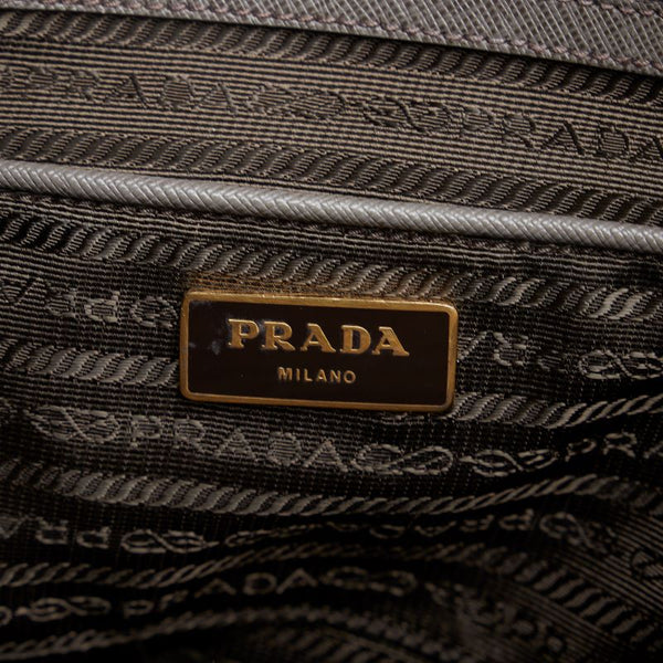 プラダ サフィアーノ  ガレリア ハンドバッグ ショルダーバッグ BN1786 グレージュ ゴールド レザー レディース PRADA 【中古】