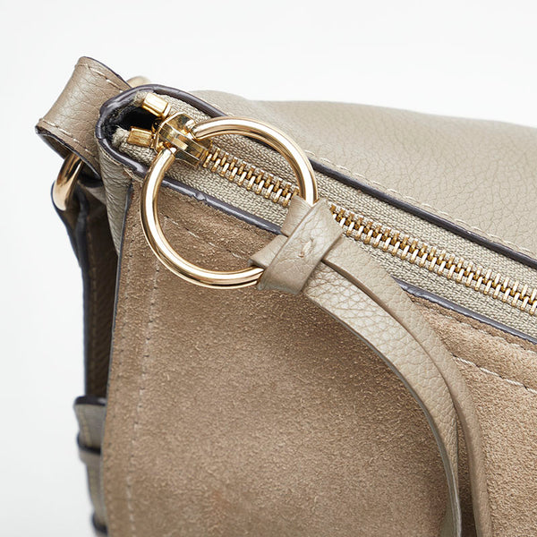 クロエ 斜め掛け ショルダーバッグ グレー レザー スウェード レディース Chloe 【中古】