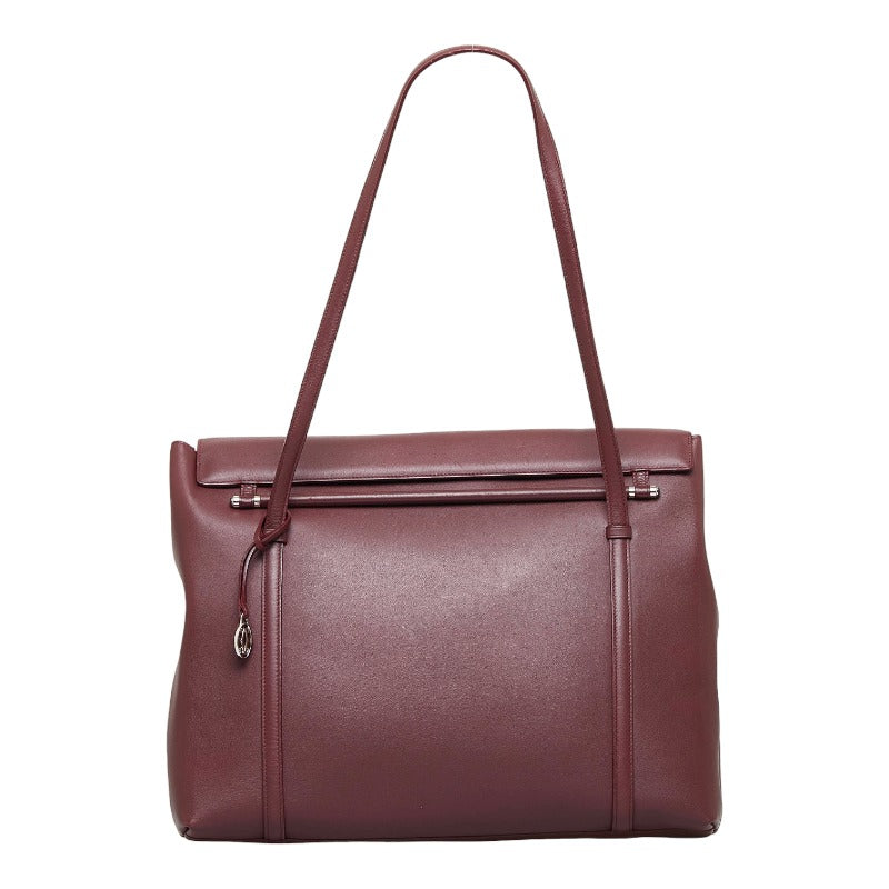 カルティエ マストライン トートバッグ ショルダーバッグ ボルドー ワインレッド レザー レディース CARTIER 【中古】