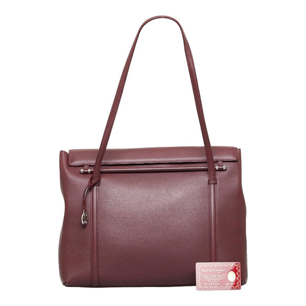 カルティエ マストライン トートバッグ ショルダーバッグ ボルドー ワインレッド レザー レディース CARTIER 【中古】