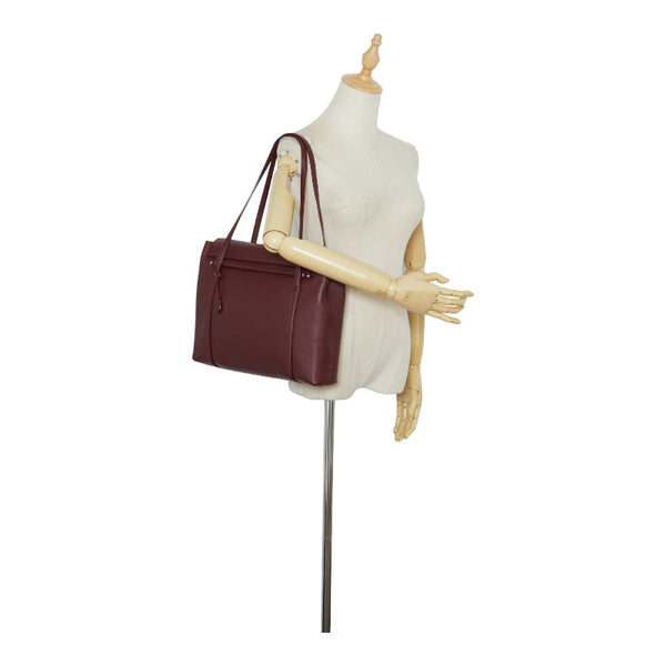 カルティエ マストライン トートバッグ ショルダーバッグ ボルドー ワインレッド レザー レディース CARTIER 【中古】