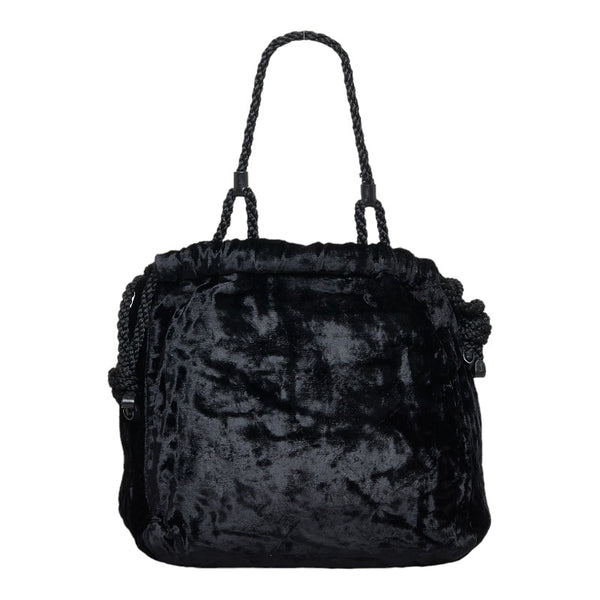 ミュウミュウ ショルダーバッグ トートバッグ ブラック ベロア レディース MIUMIU 【中古】