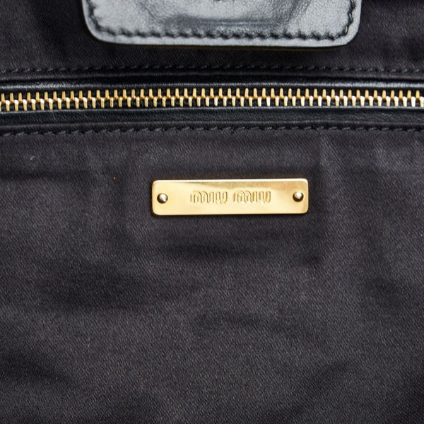 ミュウミュウ ショルダーバッグ トートバッグ ブラック ベロア レディース MIUMIU 【中古】