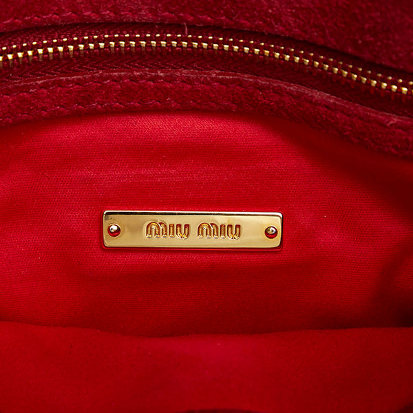 ミュウミュウ ハンドバッグ ブラック レザー レディース MIUMIU 【中古】