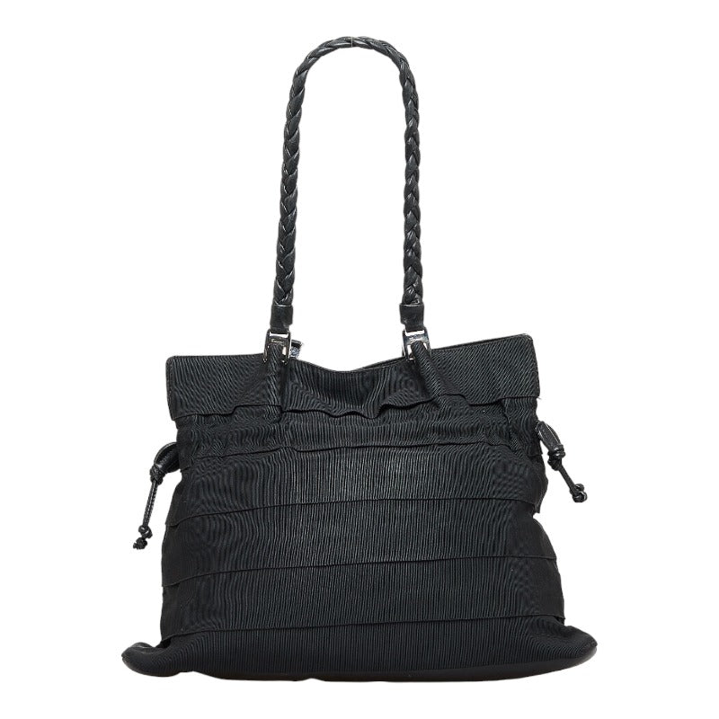 サルヴァトーレフェラガモ ヴァラ トートバッグ ブラック キャンバス レザー レディース Salvatore Ferragamo 【中古】