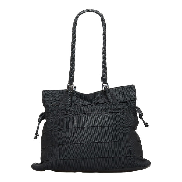 サルヴァトーレフェラガモ ヴァラ トートバッグ ブラック キャンバス レザー レディース Salvatore Ferragamo 【中古】