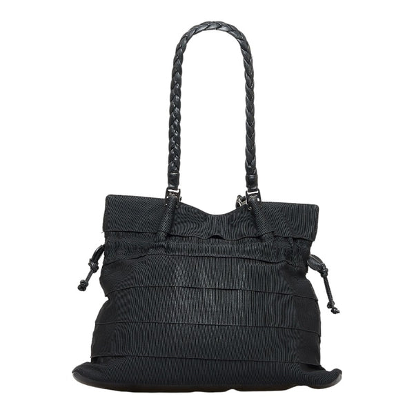 サルヴァトーレフェラガモ ヴァラ トートバッグ ブラック キャンバス レザー レディース Salvatore Ferragamo 【中古】