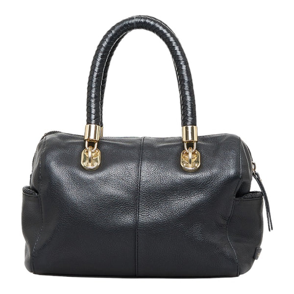 コールハーン ボストンバッグ ハンドバッグ ブラック ゴールド レザー レディース COLE HAAN 【中古】