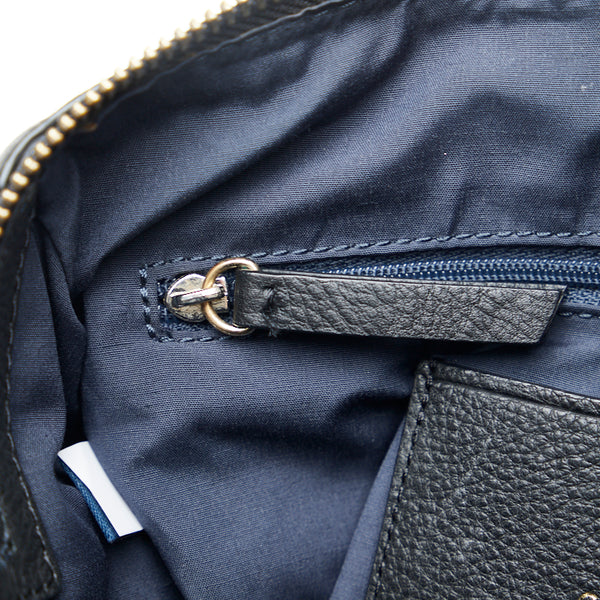 コールハーン ボストンバッグ ハンドバッグ ブラック ゴールド レザー レディース COLE HAAN 【中古】