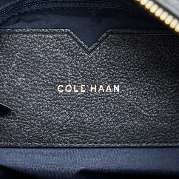 コールハーン ボストンバッグ ハンドバッグ ブラック ゴールド レザー レディース COLE HAAN 【中古】