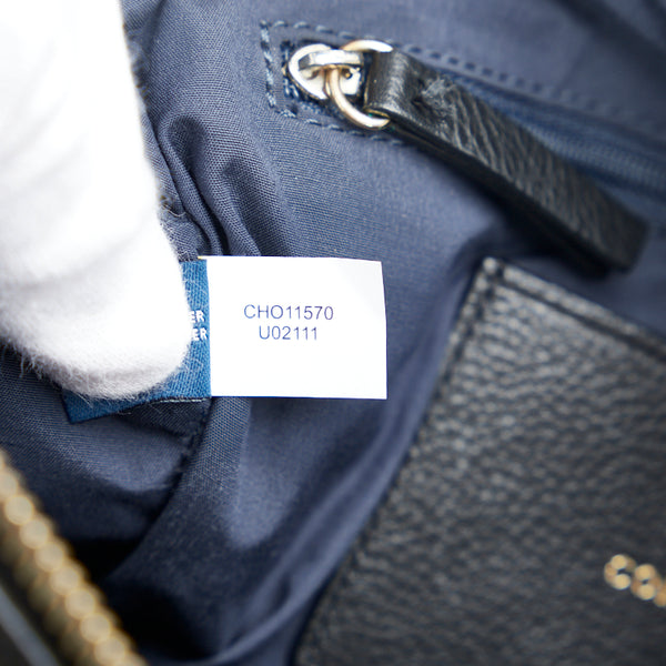 コールハーン ボストンバッグ ハンドバッグ ブラック ゴールド レザー レディース COLE HAAN 【中古】