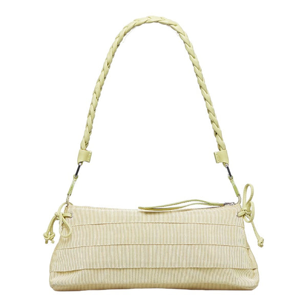 サルヴァトーレフェラガモ ワンショルダーバッグ ハンドバッグ グリーン キャンバス ナイロン レザー レディース Salvatore Ferragamo 【中古】