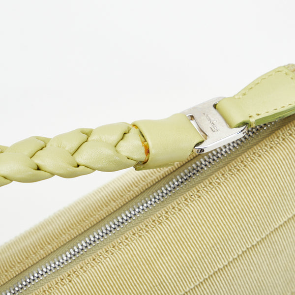 サルヴァトーレフェラガモ ワンショルダーバッグ ハンドバッグ グリーン キャンバス ナイロン レザー レディース Salvatore Ferragamo 【中古】