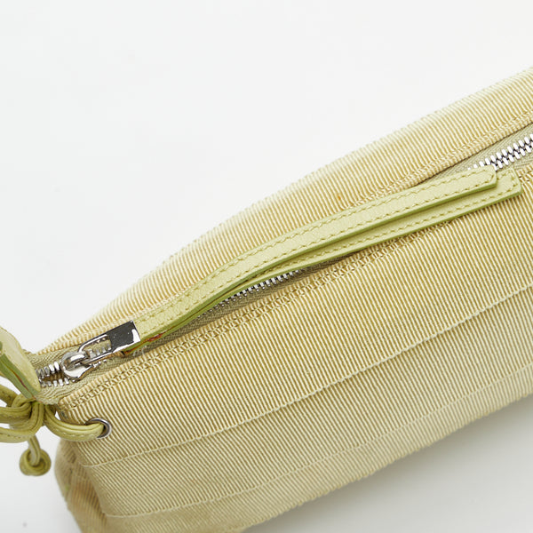 サルヴァトーレフェラガモ ワンショルダーバッグ ハンドバッグ グリーン キャンバス ナイロン レザー レディース Salvatore Ferragamo 【中古】